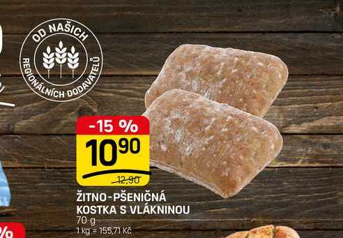 ŽITNO-PŠENIČNÁ KOSTKA S VLÁKNINOU 70 g