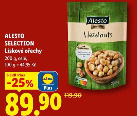 ALESTO SELECTION Lískové ořechy, 200 g
