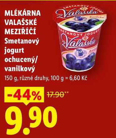 MLÉKÁRNA VALAŠSKÉ MEZIŘÍČÍ Smetanový  jogurt ochucený/ vanilkový, 150 g