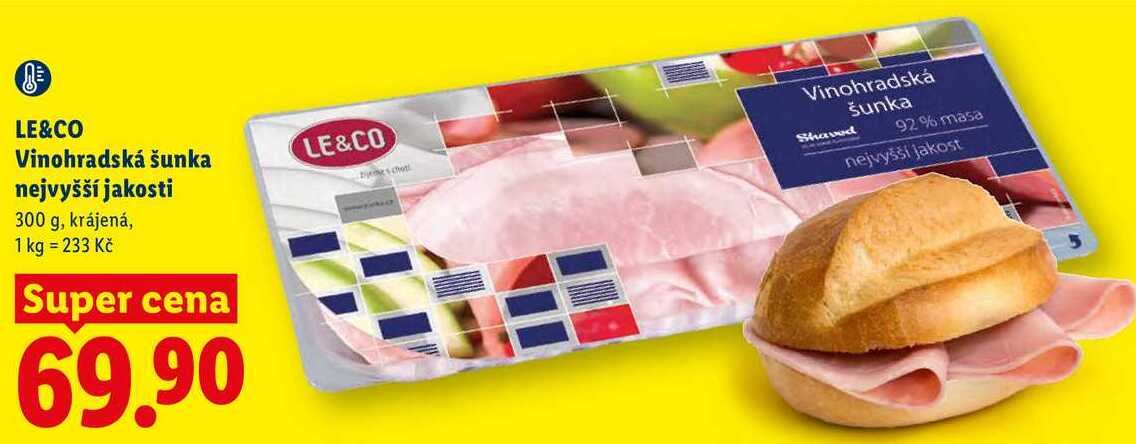 LE&CO Vinohradská šunka nejvyšší jakosti, 300 g