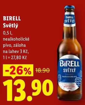 BRELL Světlý, 0,5 1, nealkoholické pivo