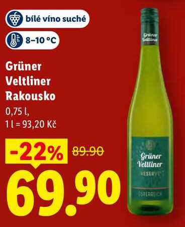 Grüner Veltliner Rakousko, 0,75 l