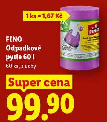 FINO Odpadkové pytle 60 l, 60 ks