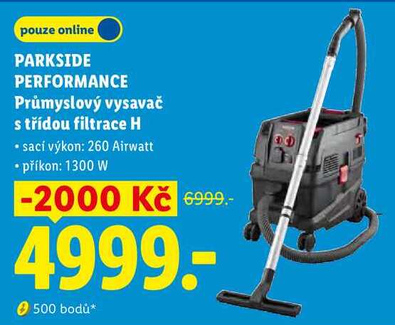 PARKSIDE PERFORMANCE Průmyslový vysavač s třídou filtrace H