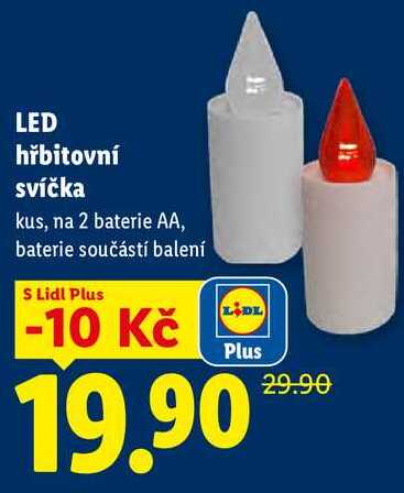 LED hřbitovní svíčka, kus,