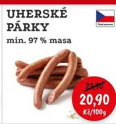 UHERSKÉ PÁRKY min. 97% masa 100g