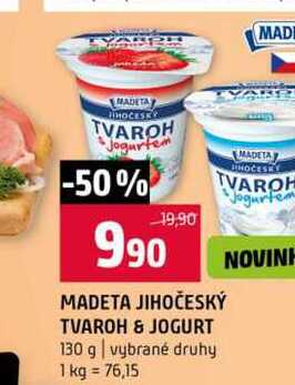 MADETA JIHOČESKÝ TVAROH & JOGURT 130 g vybrané druhy
