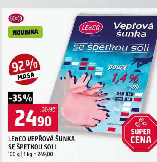 LE&CO Vepřová šunka se špetkou soli 100g