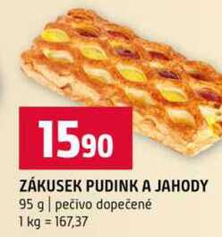 ZÁKUSEK PUDINK A JAHODY 95 g pečivo dopečené