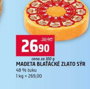 MADETA BLAŤÁCKÉ ZLATO SÝR 48% tuku 100g