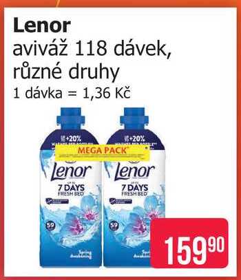 Lenor aviváž 118 dávek, různé druhy