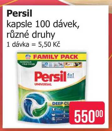 Persil kapsle 100 dávek, různé druhy