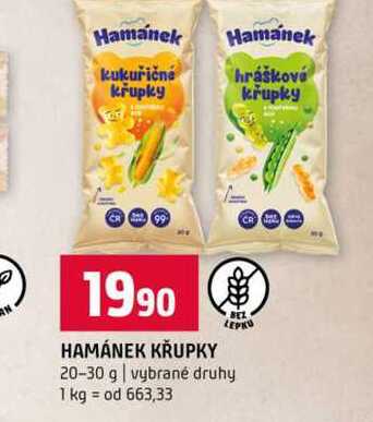 HAMÁNEK KŘUPKY BEL LEPKU 20-30 g vybrané druhy