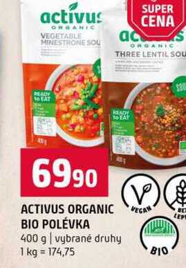 ACTIVUS ORGANIC VEGAN BIO POLÉVKA 400 g vybrané druhy