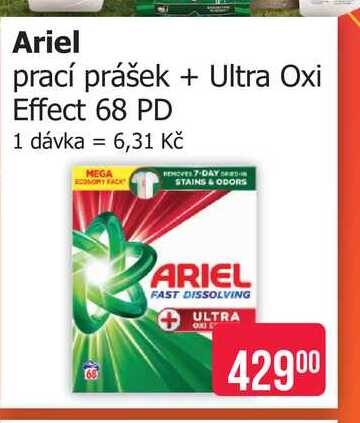 Ariel prací prášek + Ultra Oxi Effect 68 PD