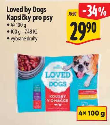 Loved by Dogs Kapsičky pro psy, 4x100 g 