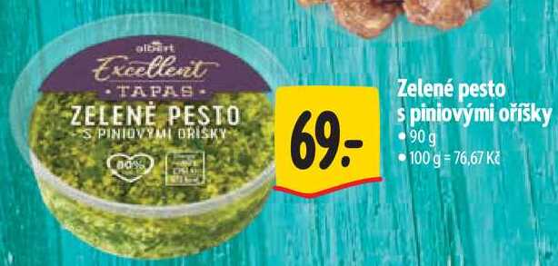 Zelené pesto s piniovými oříšky, 90 g 