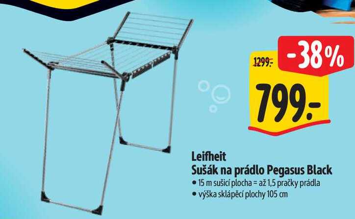 Leifheit Sušák na prádlo Pegasus Black  