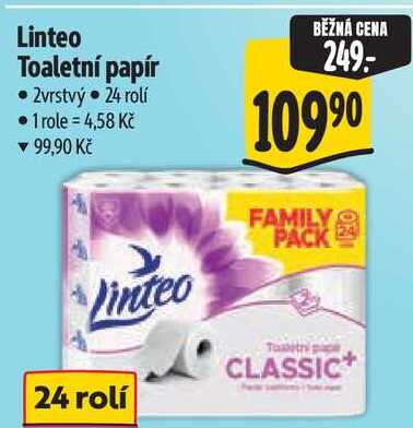 Linteo Toaletní papír, 24 rolí