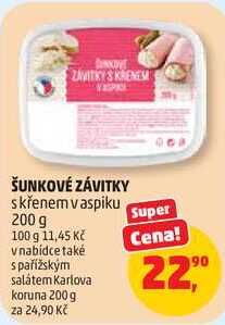 ŠUNKOVÉ ZÁVITKY skřenem v aspiku, 200 g