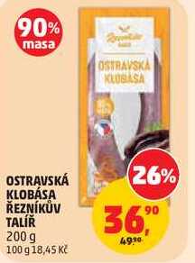OSTRAVSKÁ KLOBÁSA ŘEZNÍKŮV TALÍŘ, 200 g