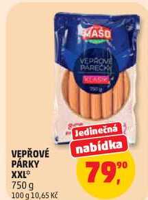 VEPŘOVÉ PÁRKY XXL, 750 g