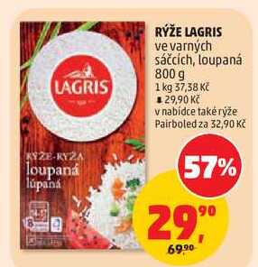 RÝŽE LAGRIS ve varných sáčcích, loupaná, 800 g