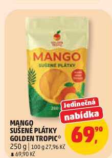 MANGO SUŠENÉ PLÁTKY GOLDEN TROPIC, 250 g 