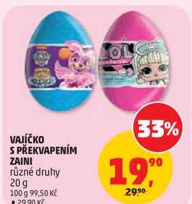 VAJÍČKO S PŘEKVAPENÍM ZAINI různé druhy, 20 g