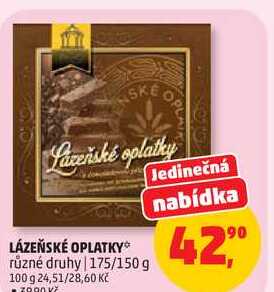 LÁZEŇSKÉ OPLATKY různé druhy, 175/150 g