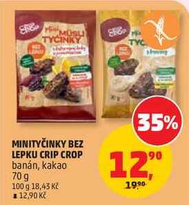 MINITYČINKY BEZ LEPKU CRIP CROP banán, 70 g
