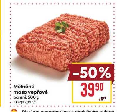 Mělněné maso vepřové balení, 500 g 