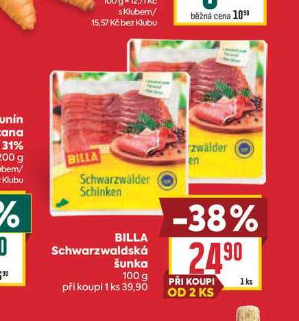 BILLA Schwarzwaldská šunka 100 g