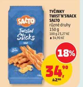 TYČINKY TWIST'N'SNACK SALTO různé druhy, 150 g