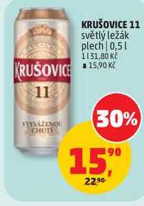 KRUŠOVICE 11 světlý ležák plech, 0,5 l