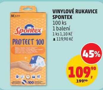 VINYLOVÉ RUKAVICE SPONTEX, 100 ks