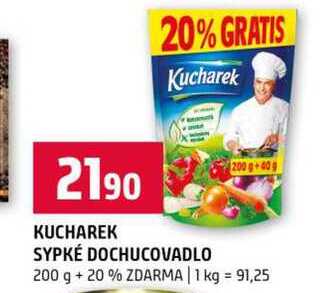 KUCHAREK SYPKÉ DOCHUCOVADLO 200 g +20% ZDARMA 