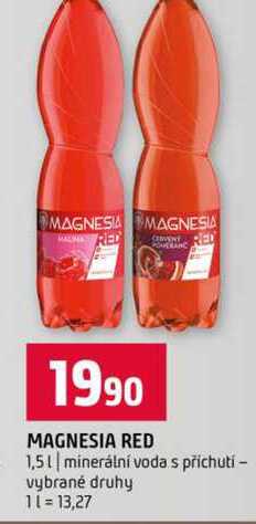 MAGNESIA RED 1,5l minerální voda s příchutí vybrané druhy