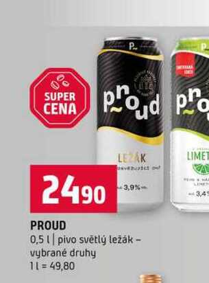 PROUD 0,5l pivo světlý ležák vybrané druhy
