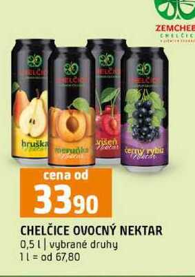 CHELČICE OVOCNÝ NEKTAR 0,5l vybrané druhy