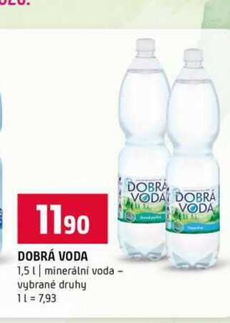 DOBRÁ VODA 1,5l minerální voda vybrané druhy