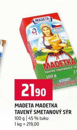 MADETA MADETKA TAVENÝ SMETANOVÝ SÝR 100 g 45% tuku