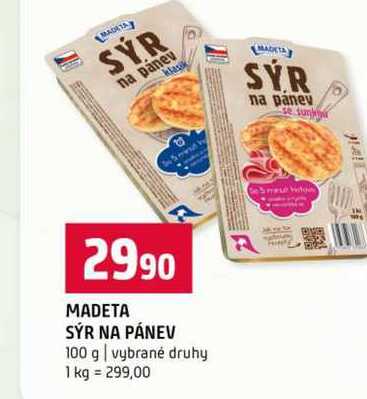 MADETA SÝR NA PÁNEV 100 g vybrané druhy