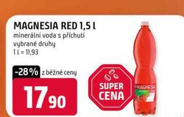 MAGNESIA RED 1,5l minerální voda s příchutí vybrané druhy 