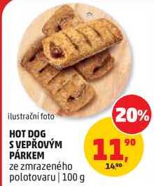 HOT DOG SVEPŘOVÝM PÁRKEM, 100 g
