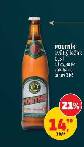 POUTNÍK světlý ležák, 0,5 l