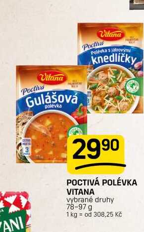POCTIVÁ POLÉVKA VITANA vybrané druhy 78-97 g