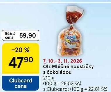 Ölz Mléčné houstičky s čokoládou, 210 g