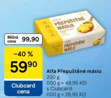 Alfa Přepuštěné máslo, 200 g