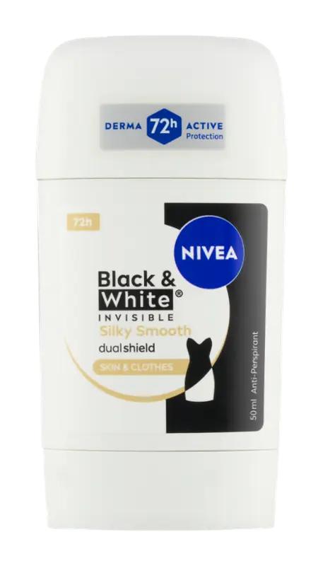 NIVEA Antiperspirant tuhý pro ženy Black & White Silky Smooth, 50 ml